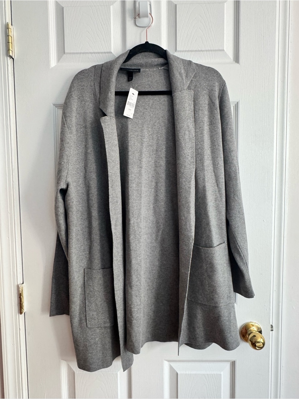 NWT Lane Bryant Open-Front Gray Women's Sweater Cardigan With Pockets Size 18/20